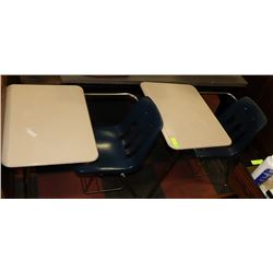 LOT OF 2 SCHOOL DESKS