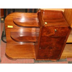 VINTAGE WOOD PHONE TABLE.