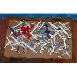 FLAT OF 27 ASSORTED METAL AIRPLANES.