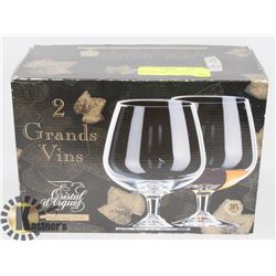 2PC CRISTAL SUPER COGNAC 24% LEAD CRYSTAL.