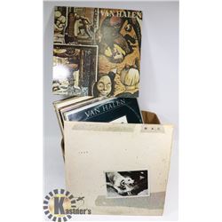 BOX OF ASSORTED ROCK RECORDS INCLUDING HEART,