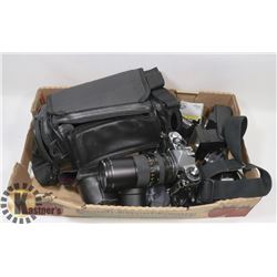 VINTAGE CAMERA GEAR & A  ASAHI PENTAX CAMERA W/