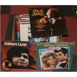 BOX OF COLLECTIBLE RECORDS INCL COUNTRY AND POP.