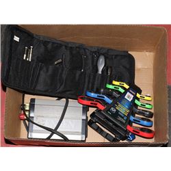 BOX OF TOOLS INCL. JENSEN 400 W POWER