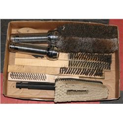 BOX OF  BRUSHES & 2 FLASHLIGHTS