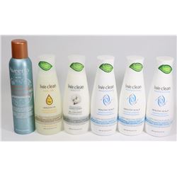 BAG OF ASSORTED LIVE CLEAN SHAMPOO, ONE CONDITIONE