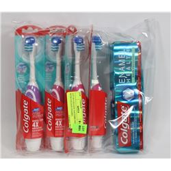 LOT OF COLGATE TOOTHBRUSHES WITH COLGATE ENAMEL