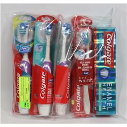 LOT OF COLGATE TOOTHBRUSHES WITH COLGATE ENAMEL