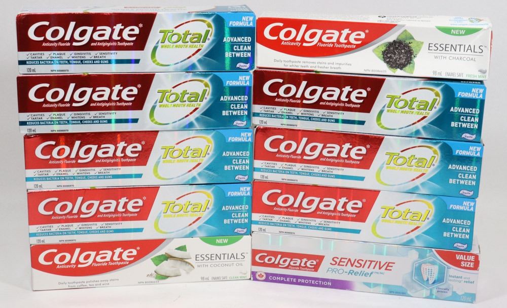 BAG OF ASSORTED COLGATE TOOTHPASTE ON CHOICE