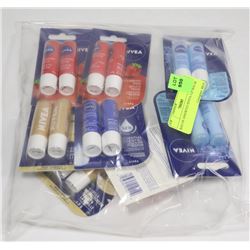 BAG OF ASSORTED NIVEA LIP BALM ON CHOICE