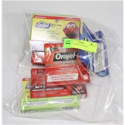 BAG OF ASSORTED ORAJEL.