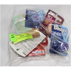 BAG OF ASSORTED BLISTEX LIP BALM.