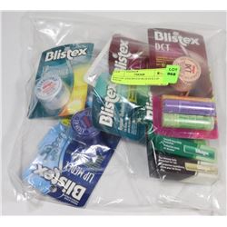 BAG OF ASSORTED BLISTEX LIP BALM.