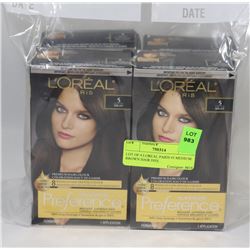 LOT OF 4 LOREAL PARIS #5 MEDIUM BROWN HAIR DYE