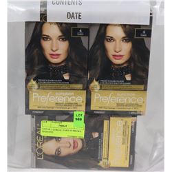 LOT OF 3 LOREAL PARIS #4 BROWN HAIR DYE ON CHOICE
