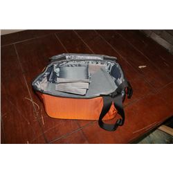 ORANGE LENSE BAG WITH DIVIDERS FOR CAMERAS