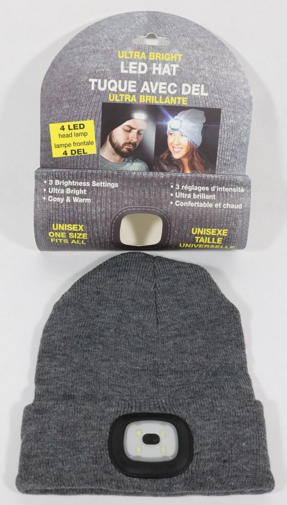 NEW ULTRA BRIGHT LED HEADLIGHT TOQUE (GREY)