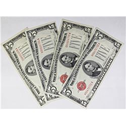 FOUR 1928 U.S. NOTES:
