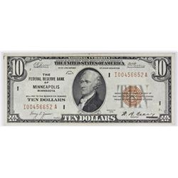 1929 $10.00 FEDERaL RESERVE BANK MINNEAPOLIS