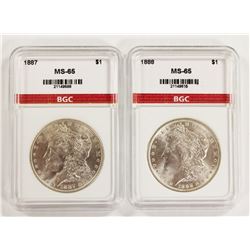 1887 AND 1888 MORGAN SIVLER DOLLARS