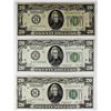 Image 1 : THREE PCS. 1928-A $20.00 FEDERAL RESERVE NOTES: