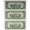 Image 2 : 3 PCS. 1934-A $20.00 FEDERAL RESERVE NOTES CHICAGO