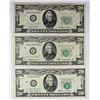 Image 1 : THREE $20.00 FEDERAL RESERVE NOTES: