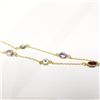 Image 2 : GOLD PLATED SILVER MULTI COLOR GEMSTONES NECKLACE