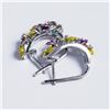 Image 2 : SILVER ENAMEL CUBIC ZIRCONIA EARRINGS