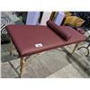 Image 2 : RED LEATHERETTE PORTABLE MASSAGE TABLE WITH ACCESSORIES