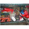 Image 2 : LOT OF TOOLS AND SPORTS GEAR INCLUDING ASSORTED HAND TOOLS, BOXING GLOVES, TENNIS RACKETS AND MORE