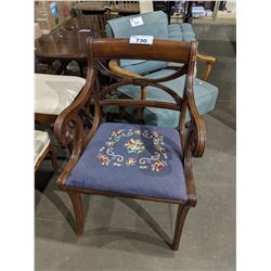 VINTAGE WOOD ARMCHAIR