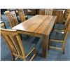 Image 2 : CHERRY SOLID WOOD 6.5' X 3' DINING TABLE WITH SET OF 6 MATCHING PADDED DINING CHAIRS