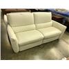 Image 2 : NATUZZI EDITIONS WHITE LEATHER 3 SEAT SOFA WITH ELECTRIC RECLINING SEATS