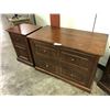 Image 1 : WALNUT 2 DRAWER FILE CABINET AND SINGLE DRAWER NIGHT STAND