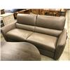 Image 2 : NATUZZI EDITIONS BROWN LEATHER 3 SEAT SOFA