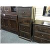 Image 2 : DARK WOOD 7 DRAWER DRESSER WITH 4 DRAWER FILE CABINET AND A 3 DRAWER NIGHT STAND