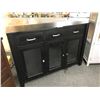 Image 1 : BLACK 3 DRAWER GLASS FRONT DINING CHEST