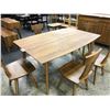 Image 2 : AMELIA LIGHT WALNUT 6' X 3' DINING TABLE WITH 5 MATCHING DINING CHAIRS