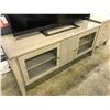 Image 1 : GREY OAK GLASS FRONT DOUBLE DOOR TV CONSOLE