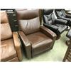 Image 2 : BROWN LEATHER ELECTRIC RECLINING ARM CHAIR