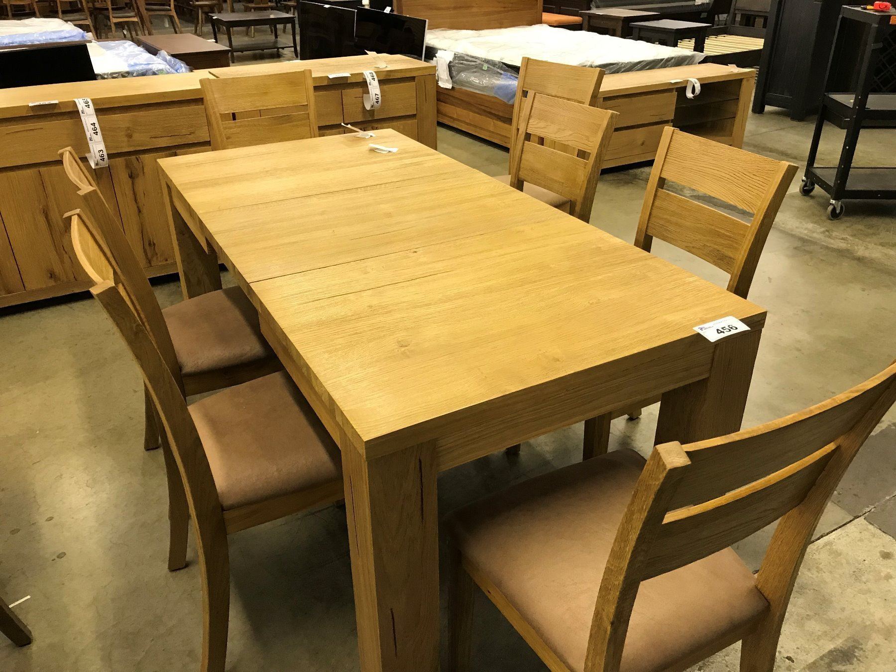 Oak Dining Room Table With Black Legs