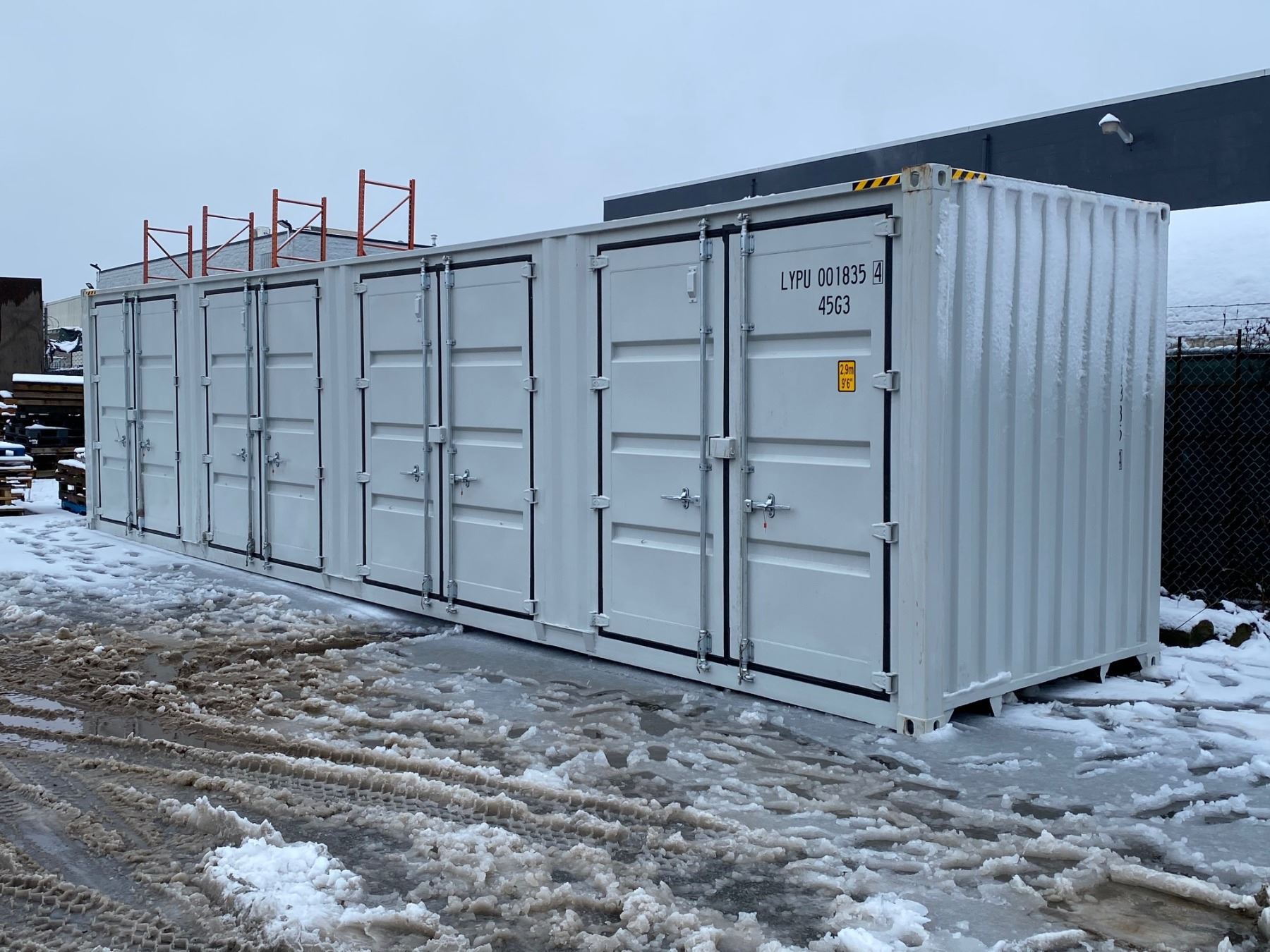 BRAND NEW 40FT STORAGE SHIPPING CONTAINER WITH 4 SIDE DOORS AND 1 REAR ...