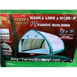 BRAND NEW GOLD MOUNTAIN PEAK STORAGE SHELTER 20'X30'X12'