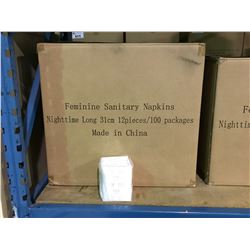 PALLET INCLUDING 16 BOXES OF NIGHTTIME LONG 31CM FEMININE SANITARY NAPKINS 12 PCS / 100 PACKS