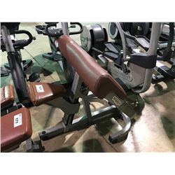 TECHNOGYM GREY / BROWN ADJUSTABLE COMMERCIAL PREACHER CURL BENCH