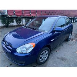 2009 HYUNDAI ACCENT, 2DR HATCHBACK, BLUE, VIN # KMHCN35C09U120725