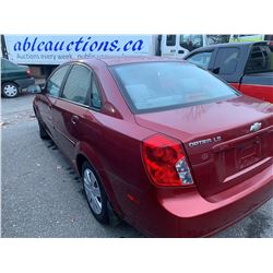 2004 CHEVROLET OPTRA, RED, 4DRSD, GAS, AUTOMATIC, VIN#KL1JK52Z34K926613, 22,014KMS,