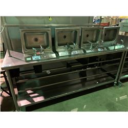 STAINLESS STEEL 84"X30" MOBILE EQUIPMENT TABLE