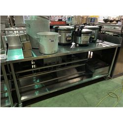 STAINLESS STEEL 84"X30" MOBILE EQUIPMENT TABLE